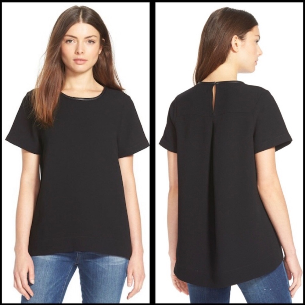 Madewell Leather Trim Tailored Top Large